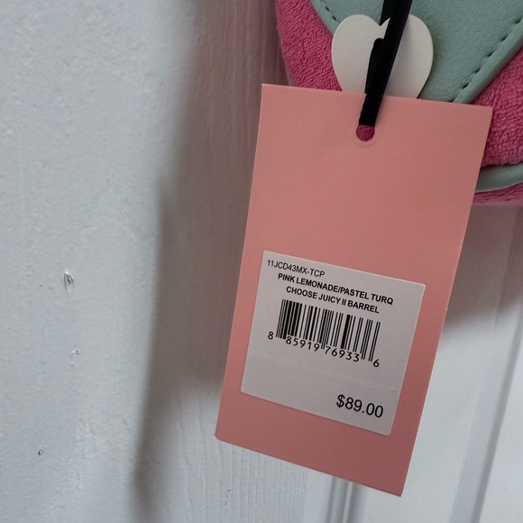 NWT Juicy Couture Choose Juicy II Barrel Bag, Pink Lemonade and Turquoise
